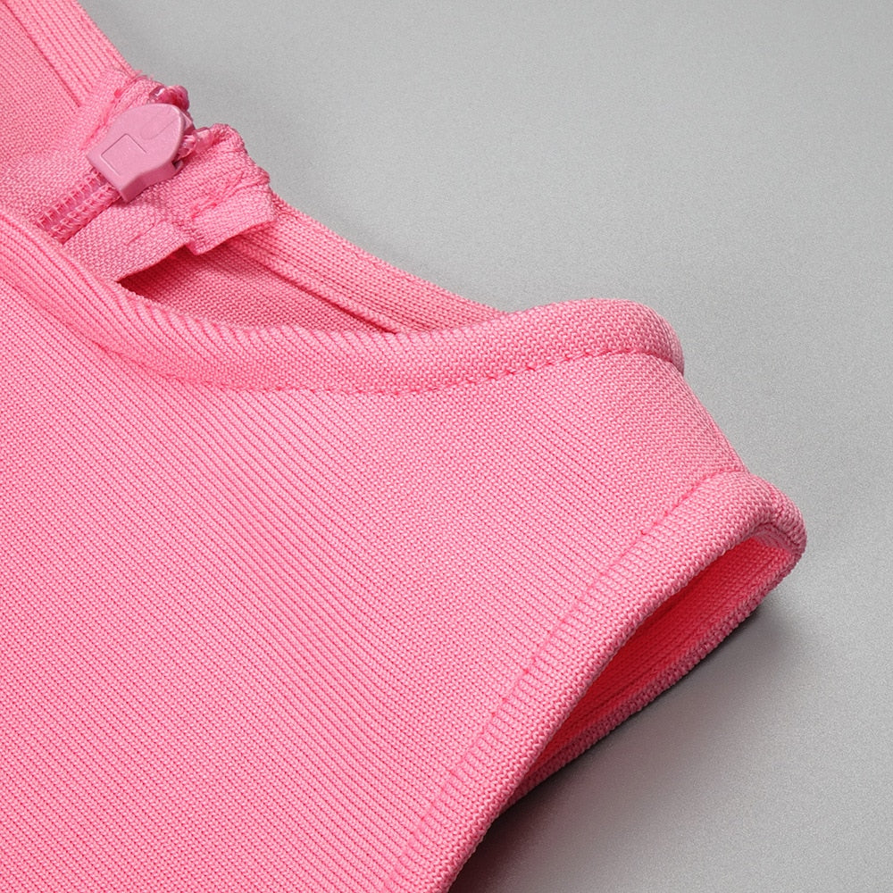 Pink Maxi Dress with Front Slits - - DYAVOR®
