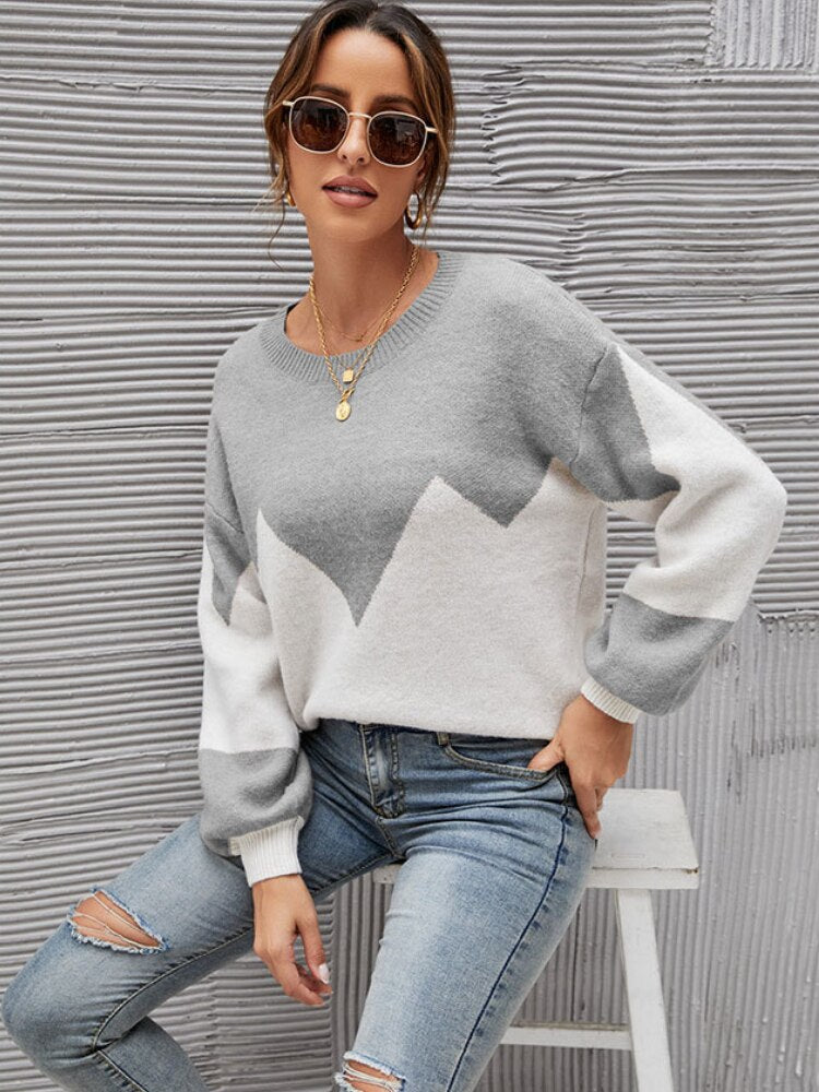 Fashion Women Sweaters 2023 Autumn/Winter Colored O-Neck Pullover Oversized Sweater Women Clothing Knitwears Long Sleeved Tops - - DYAVOR®