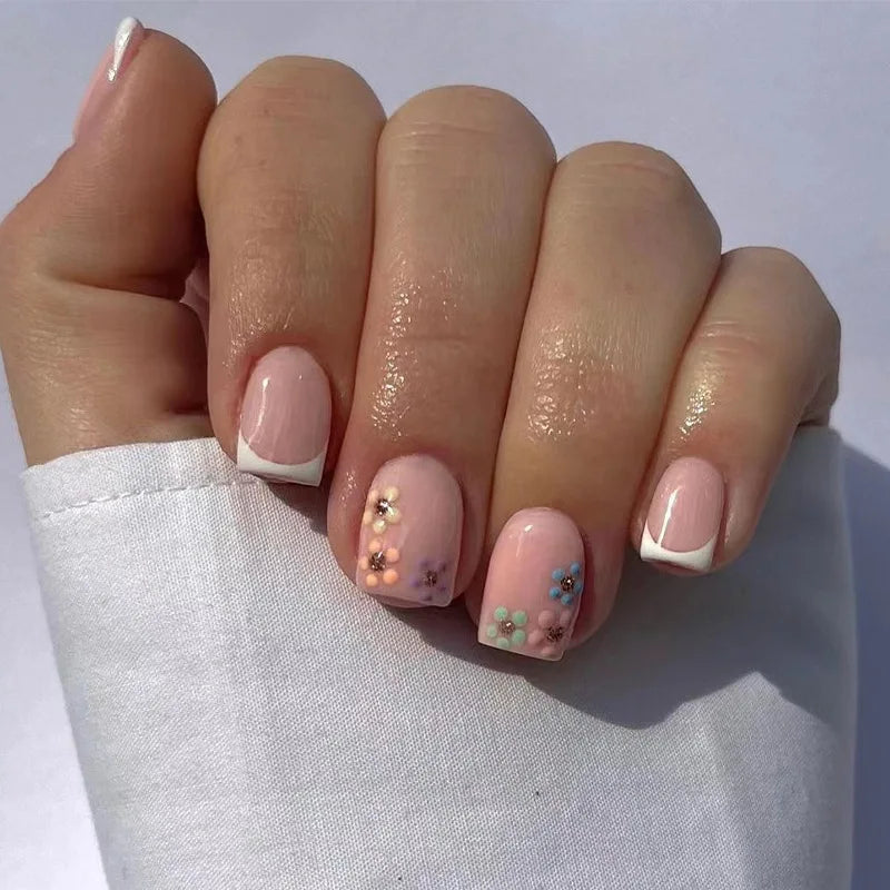 24Pcs Long Coffin False Nails Glitter Fake Nail with Rhinestones Press on Nails Full Cover Nail Tips Detachable Fake Fingernails