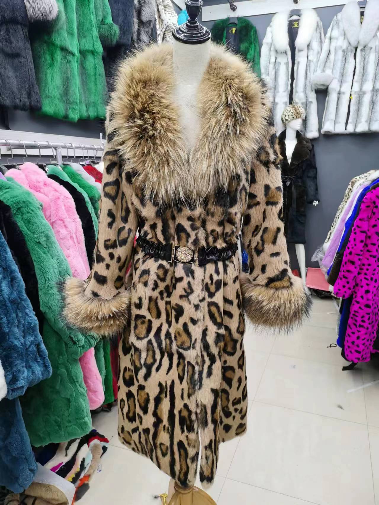 Women Real Rex Rabbit Fur Coats With Fox Lapel Collar Natural Whole Skin Genuine Fur Long Jackets Overcoat Winter - - DYAVOR®