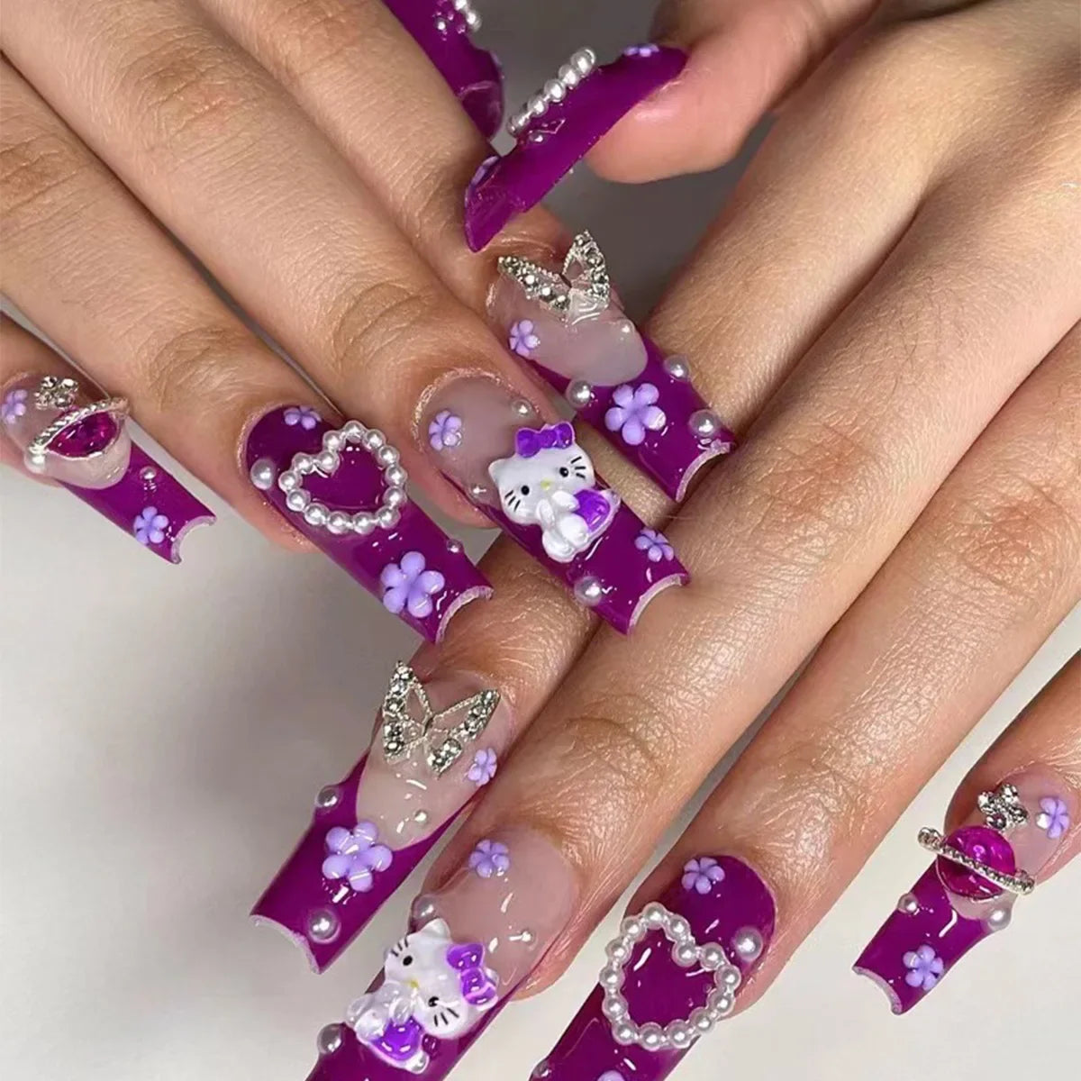 Hello Kitty 3D Press On Nails - - DYAVOR®