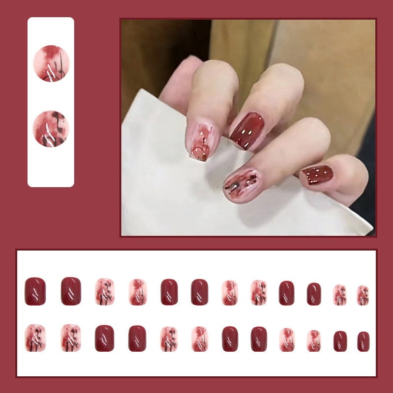Floral Press On Nails - - DYAVOR®