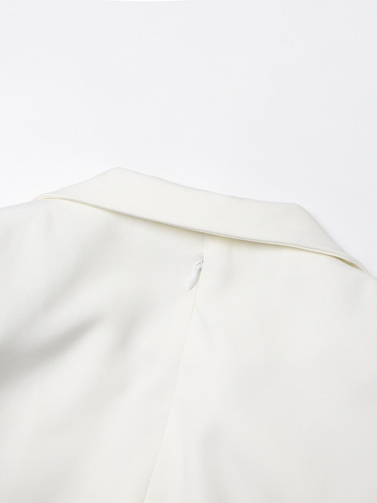 White Mini Dress with Flower - - DYAVOR®