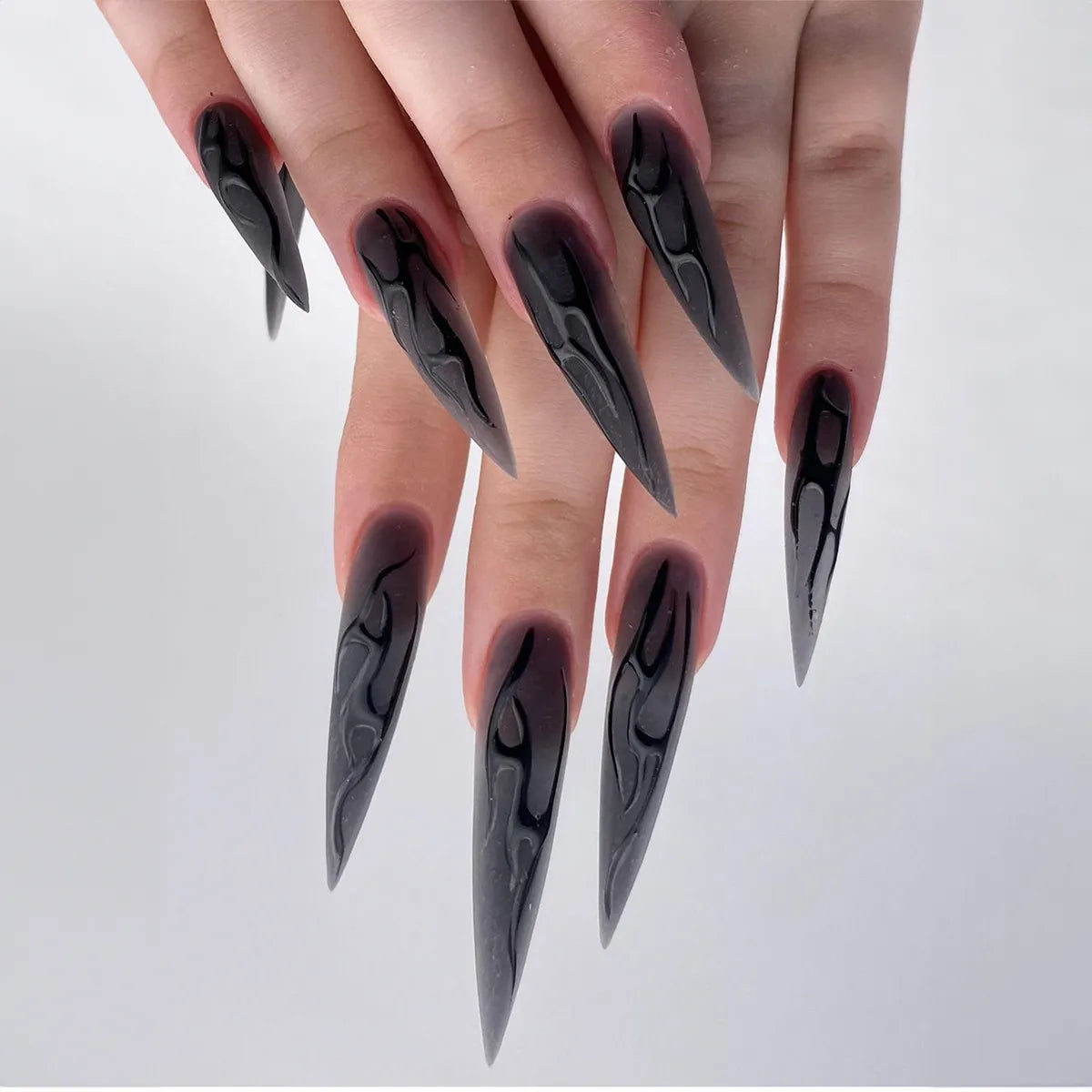 24Pcs Extra Long Stiletto False Nails Pointy French Fake Nails Glitter Detachable Almond Press on Nails Full Cover Nail Tips - - DYAVOR®