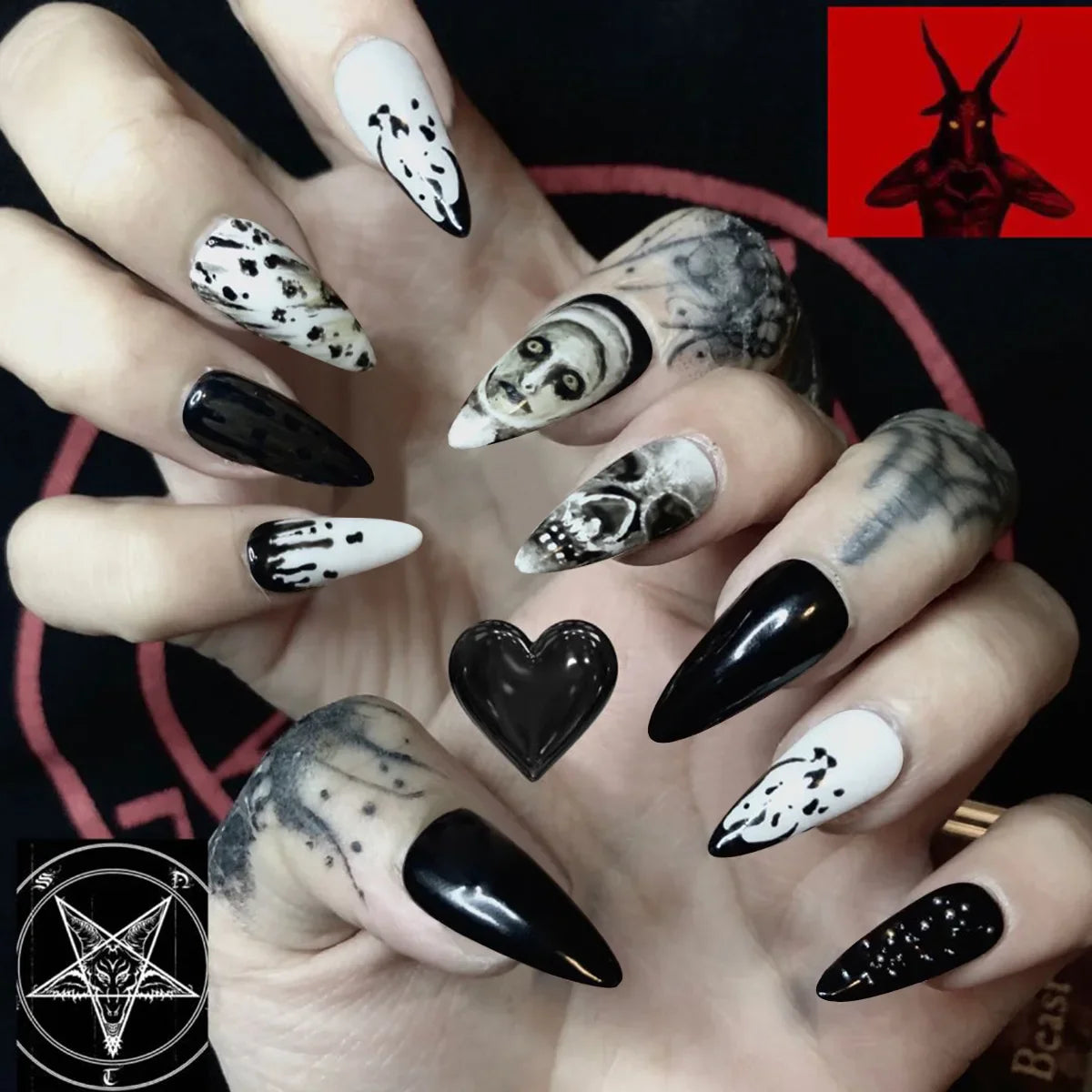 24Pcs/Set Almond Gradient Press On Nail Art Wearable Fake Nails Pointed Simple Ballet Coffin Reusable False Nails Tips Finished