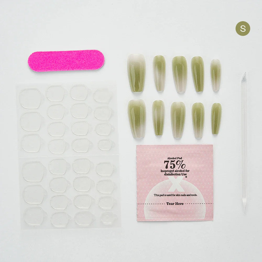 10PCS Handmade Finished Fake Nail Press on Bamboo Poetry Chinese False Nails with Glue Decorated Nails Art Stick on Nails - - DYAVOR®