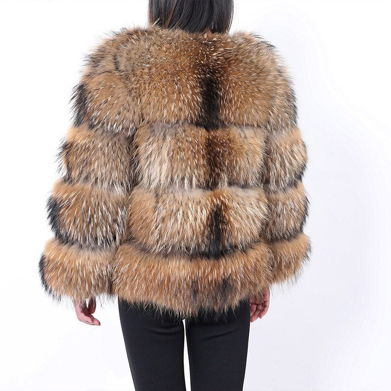 Maomaokong 2023 Natural Real Raccoon Fur Coats Women Luxury Fur Jackets Winter Warm Female Clothes Vests Real Fur Coat Tops - - DYAVOR®