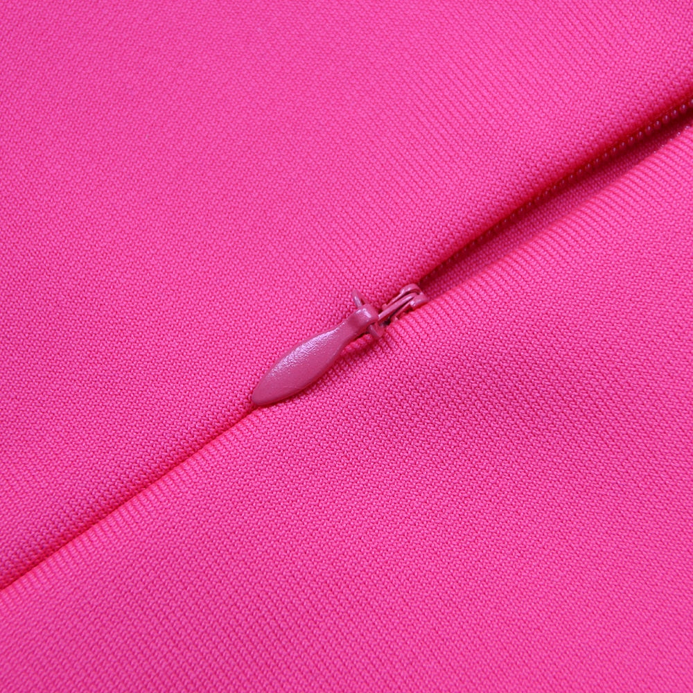 Pink Midi Dress with Open Shoulders - - DYAVOR®