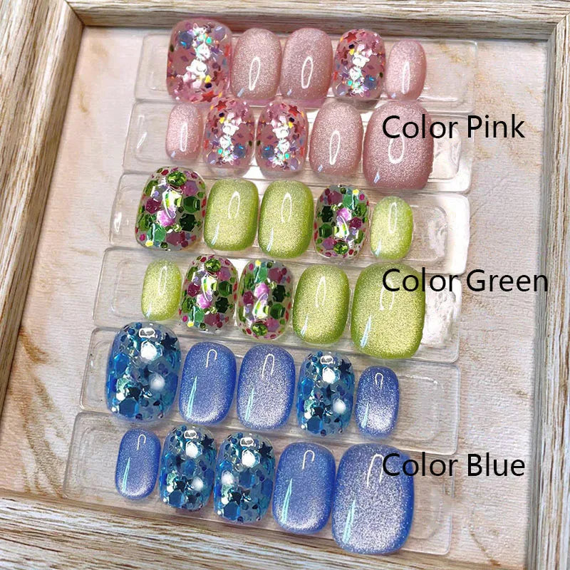 10 pcs Handmade Fake Nails Detachabled False Nails Tips Reusable Press On Nails Coffin Manicure Art - - DYAVOR®