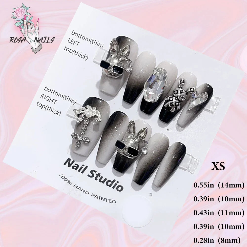 Cute Strawberry Pink Short Handmade Press on Nails Wholesale Kawaii Bows Pressons Bulk Full Cover Square Acrylic False Nail Tips