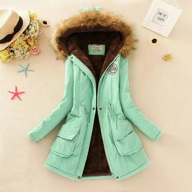Hilde | warm lined winter jacket with hood for women - - DYAVOR®