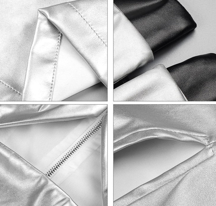 Silver Leather Maxi Dress - - DYAVOR®