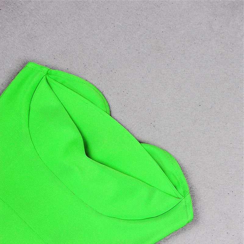 Green Midi Dress with Open Shoulders - - DYAVOR®