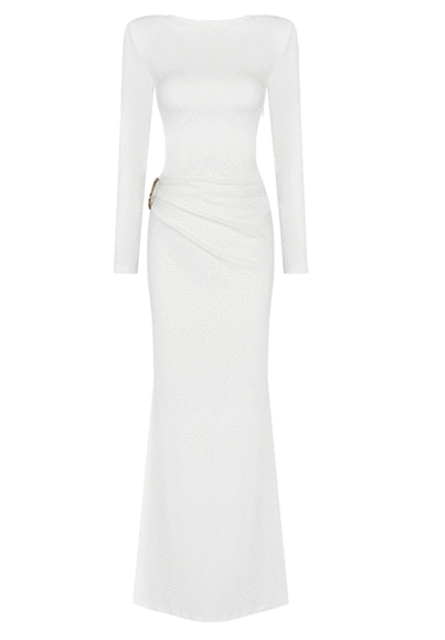 White Maxi Dress With Open Back - - DYAVOR®