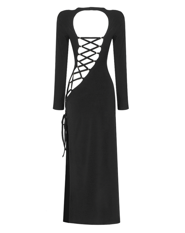 Open Back Lacing Maxi Dress -  - DYAVOR®