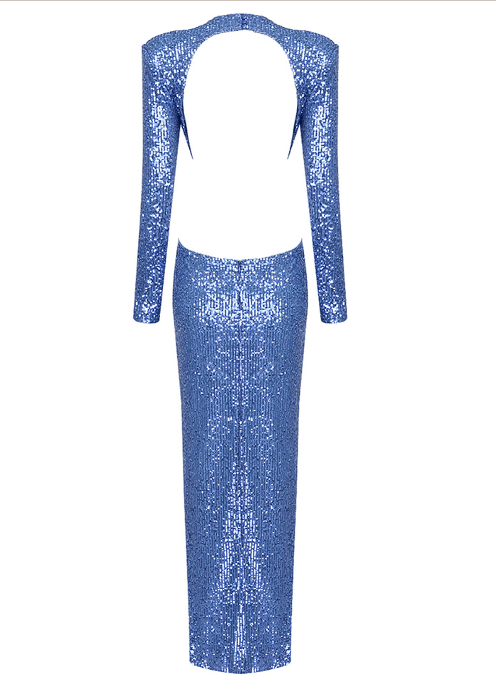 Blue Sequin Long Dress - - DYAVOR®
