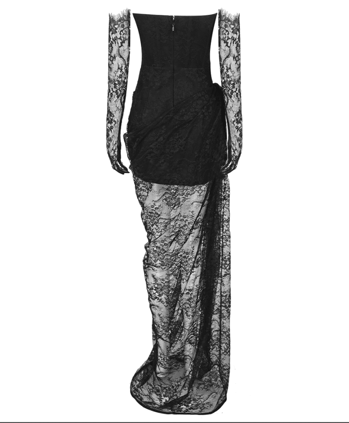 Lace Maxi Dress with Gloves - - DYAVOR®