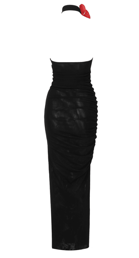 Black Translucent Maxi Dress - - DYAVOR®