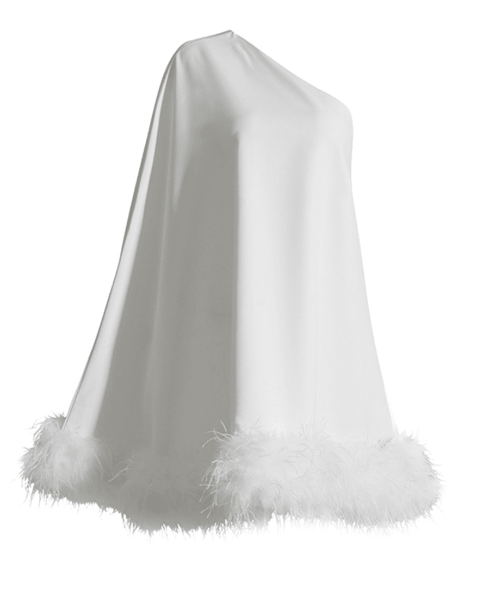 Feather Mini A-line White Dress - - DYAVOR®