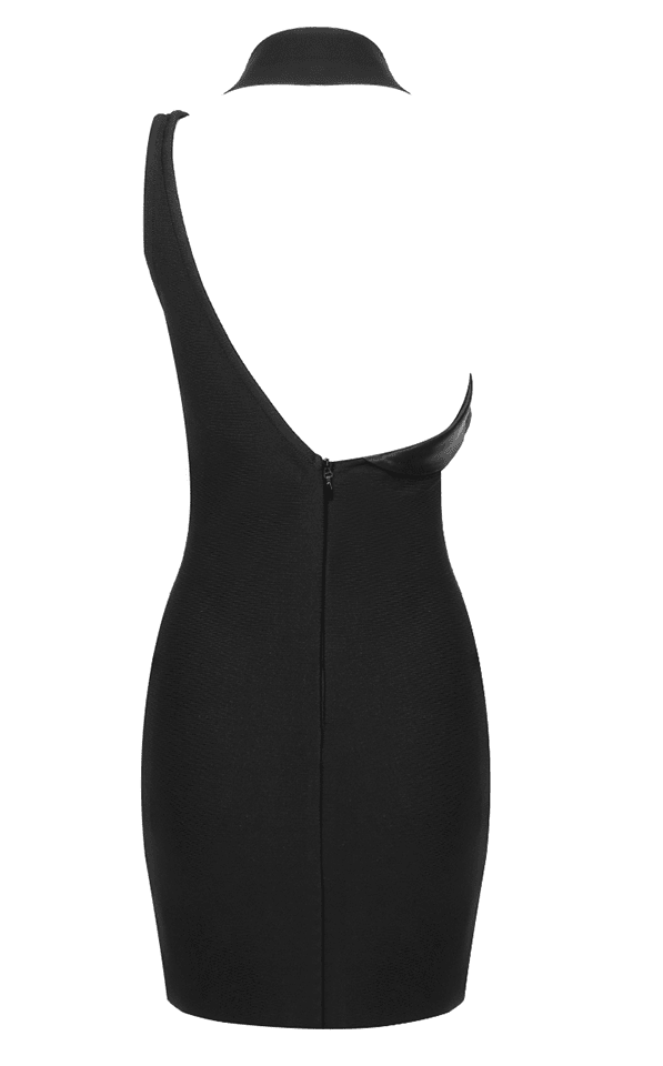 Asymmetric Neckline Mini Dress - - DYAVOR®