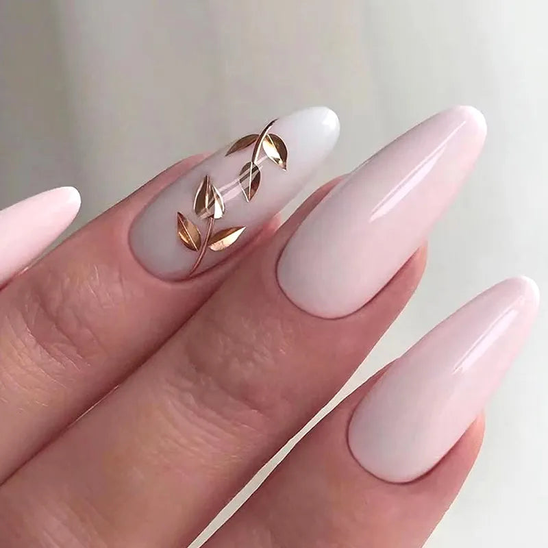 24pcs Colorful Almond Shaped Fake Nails Detachable Press On False Nails Tips French Full Cover False Nails French Manicure tools - - DYAVOR®