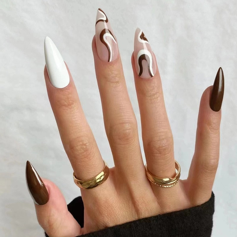 Almond Press On Nails - - DYAVOR®