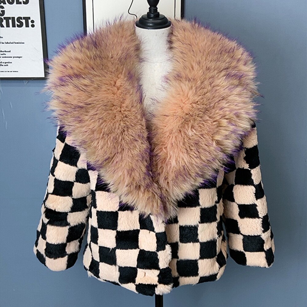New Fashion Real Fox Fur Collar With Rex Rabbit Fur Luxury Soft Warm Winter Jackets Fur Coats Women Reversible - - DYAVOR®