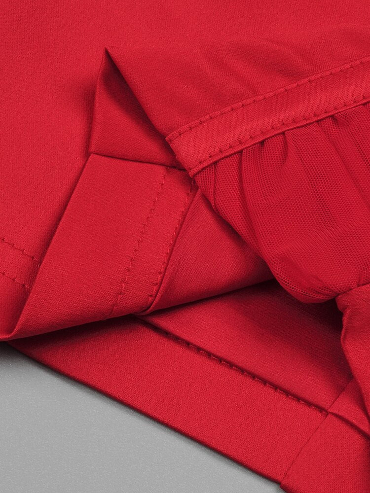 Red Satin Midi Dress -  - DYAVOR®