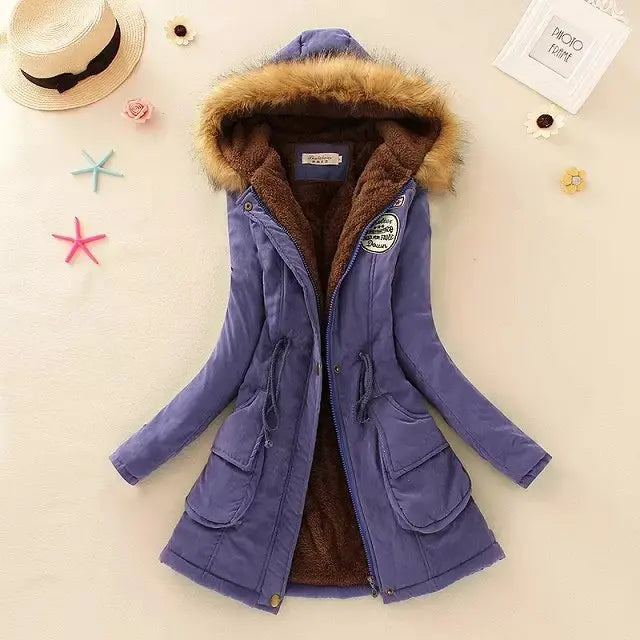 Hilde | warm lined winter jacket with hood for women - - DYAVOR®