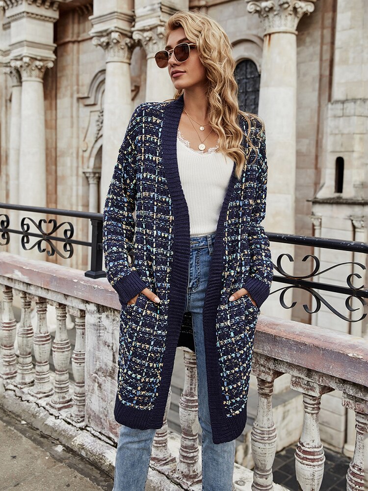 Autumn Winter New Long Cardigan Coat Women's Fashion Color Sweater Coats Temperament Street Clothes Oversized Cardigan Sweater - - DYAVOR®