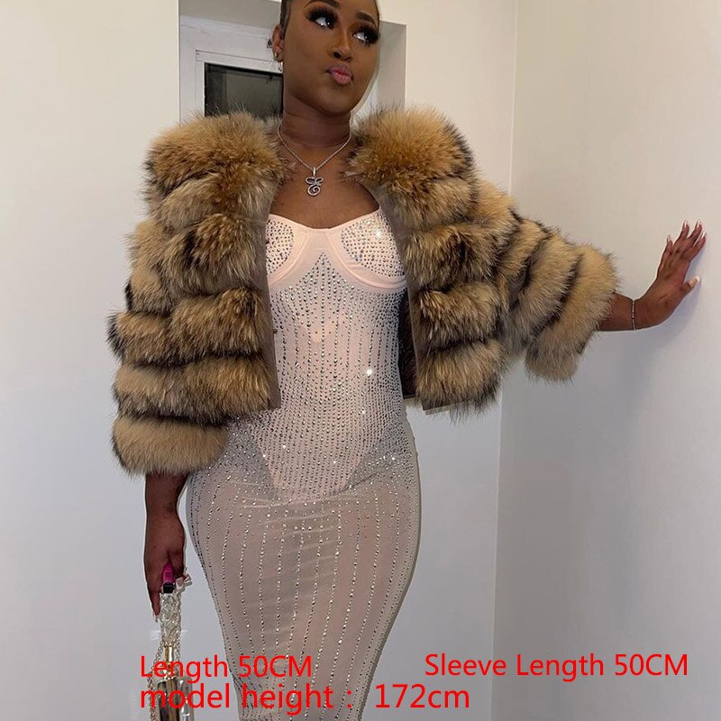 Maomaokong 2023 Natural Real Raccoon Fur Coats Women Luxury Fur Jackets Winter Warm Female Clothes Vests Real Fur Coat Tops -  - DYAVOR®