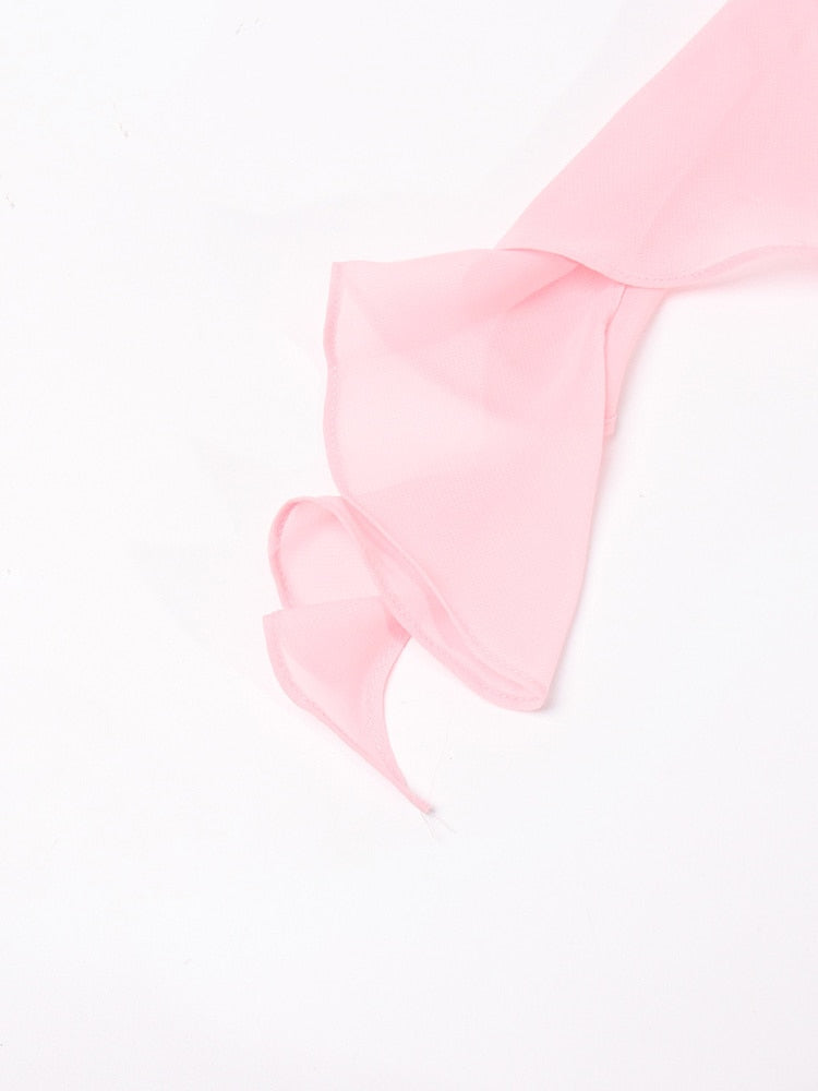 Mini Bodycon with Ruffles and a Flower - - DYAVOR®