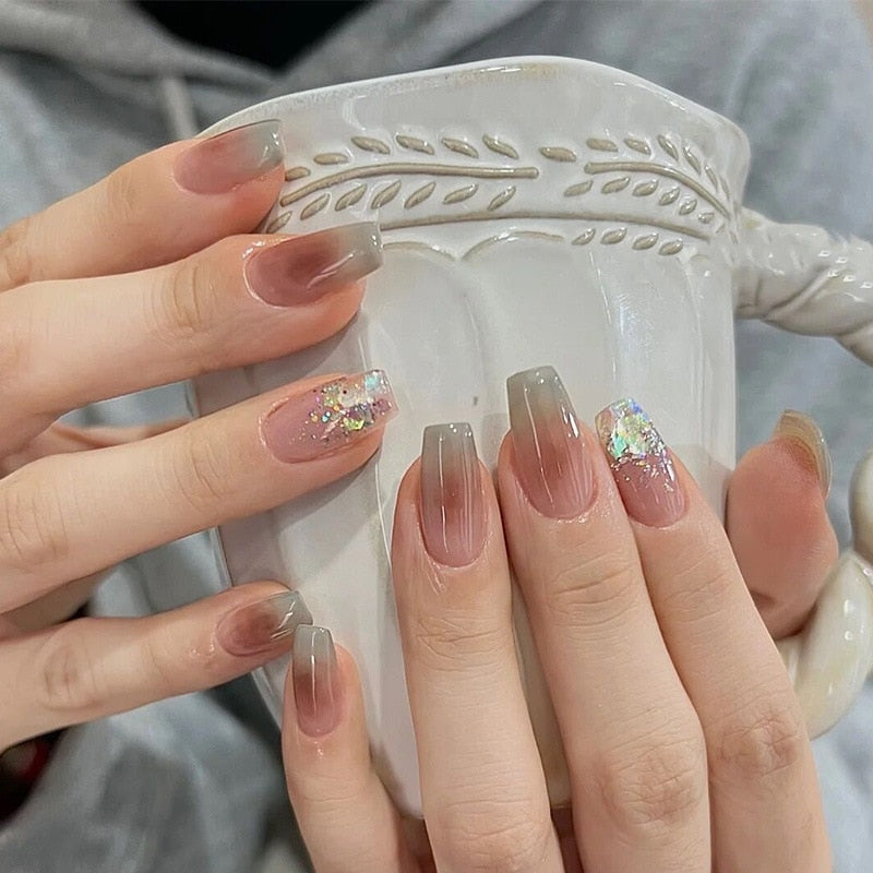 Clear Sparkly Press On Nails