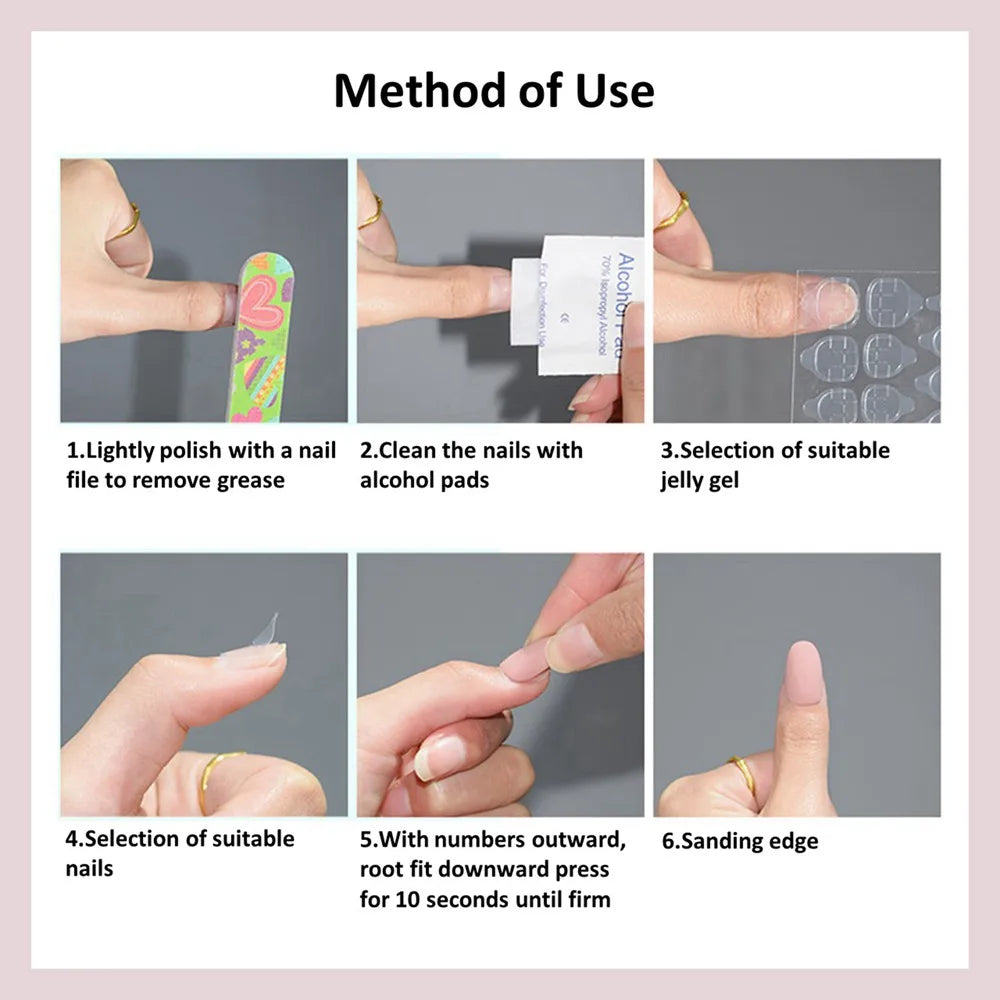 Handmade Pink Glittery Y2K Fake Nail With Glue Detachable Luxury False Nails Tips Reusable Press On Nails Coffin Manicure Art - - DYAVOR®