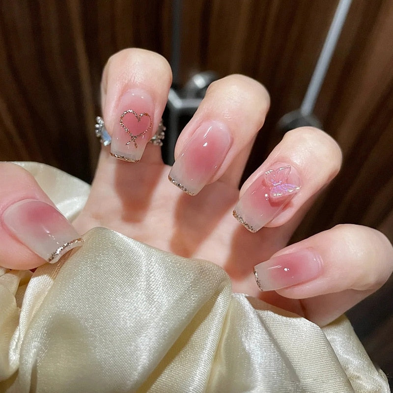 Clear Sparkly Press On Nails