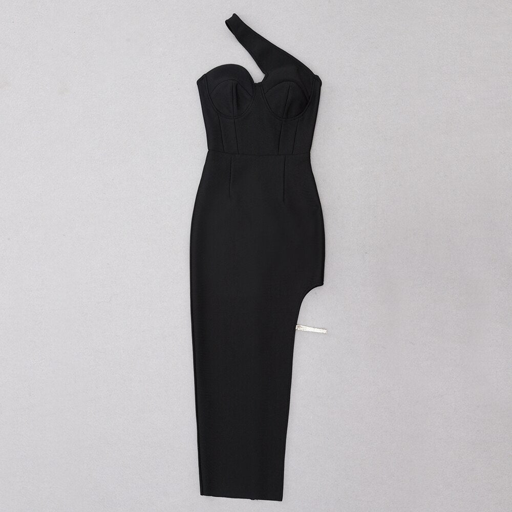 Black Asymmetric Dress - - DYAVOR®