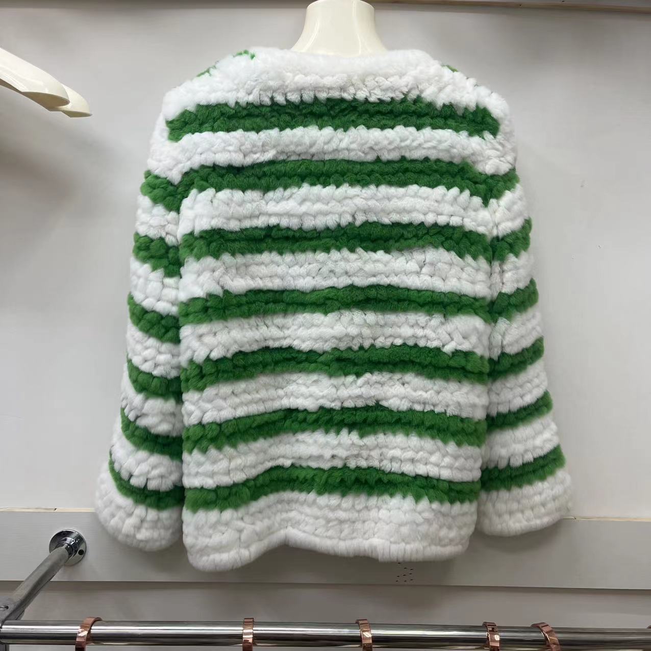 New Street Fashion Real Natural Rex Rabbit Fur Coats for V-neck Color Luxury Overcoats Knitted Jackets -  - DYAVOR®