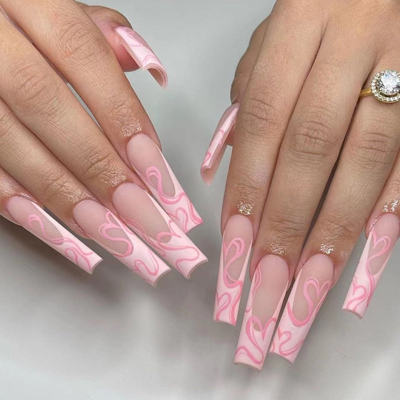 Pastel Long Press On Nails