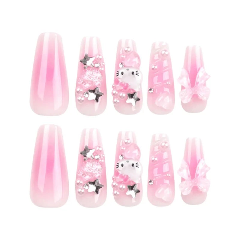 Hello Kitty 3D Press On Nails - - DYAVOR®