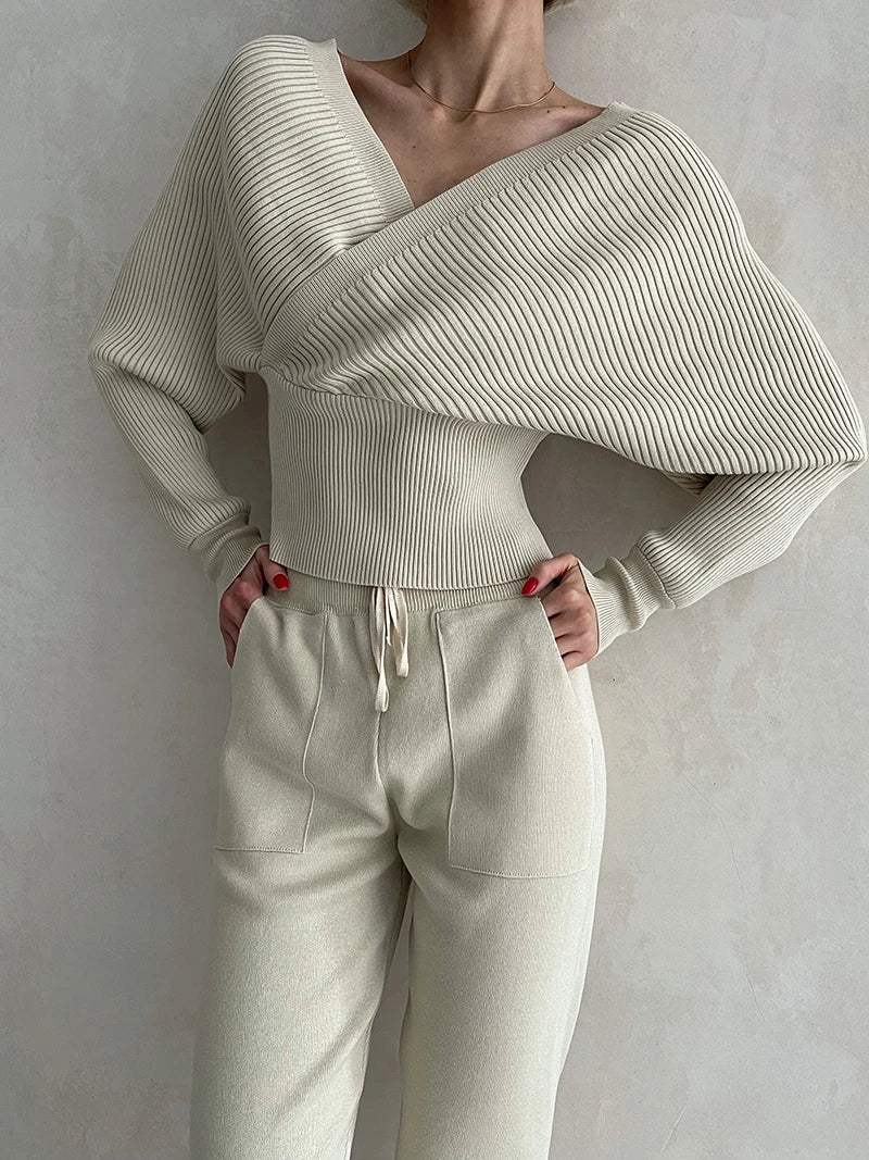 Knitted Asymmetrical Top with Matching Pants - 05/112024 1 - DYAVOR®