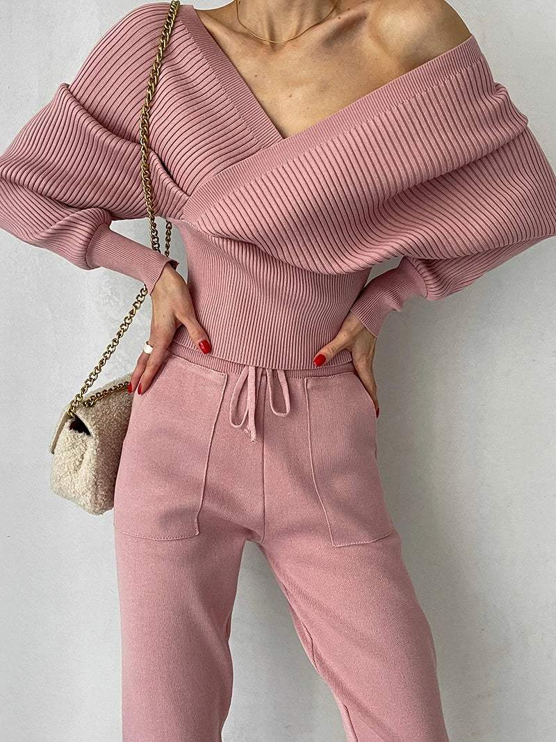 Knitted Asymmetrical Top with Matching Pants - 05/112024 1 - DYAVOR®