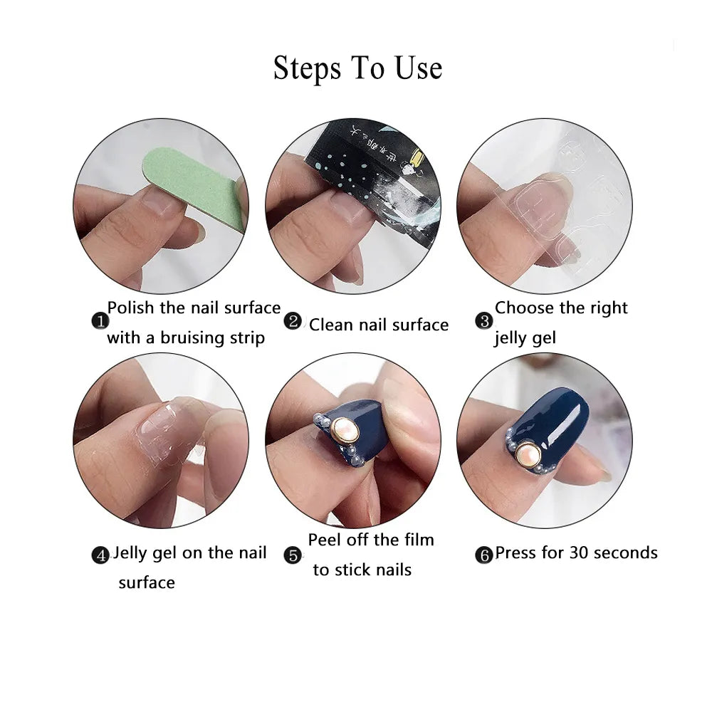 False nails, black handmade rhinestone nail, butterfly design, beautiful women's artificial wearing nails, reusable - - DYAVOR®