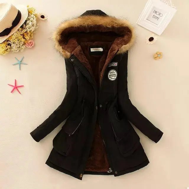 Hilde | warm lined winter jacket with hood for women - - DYAVOR®