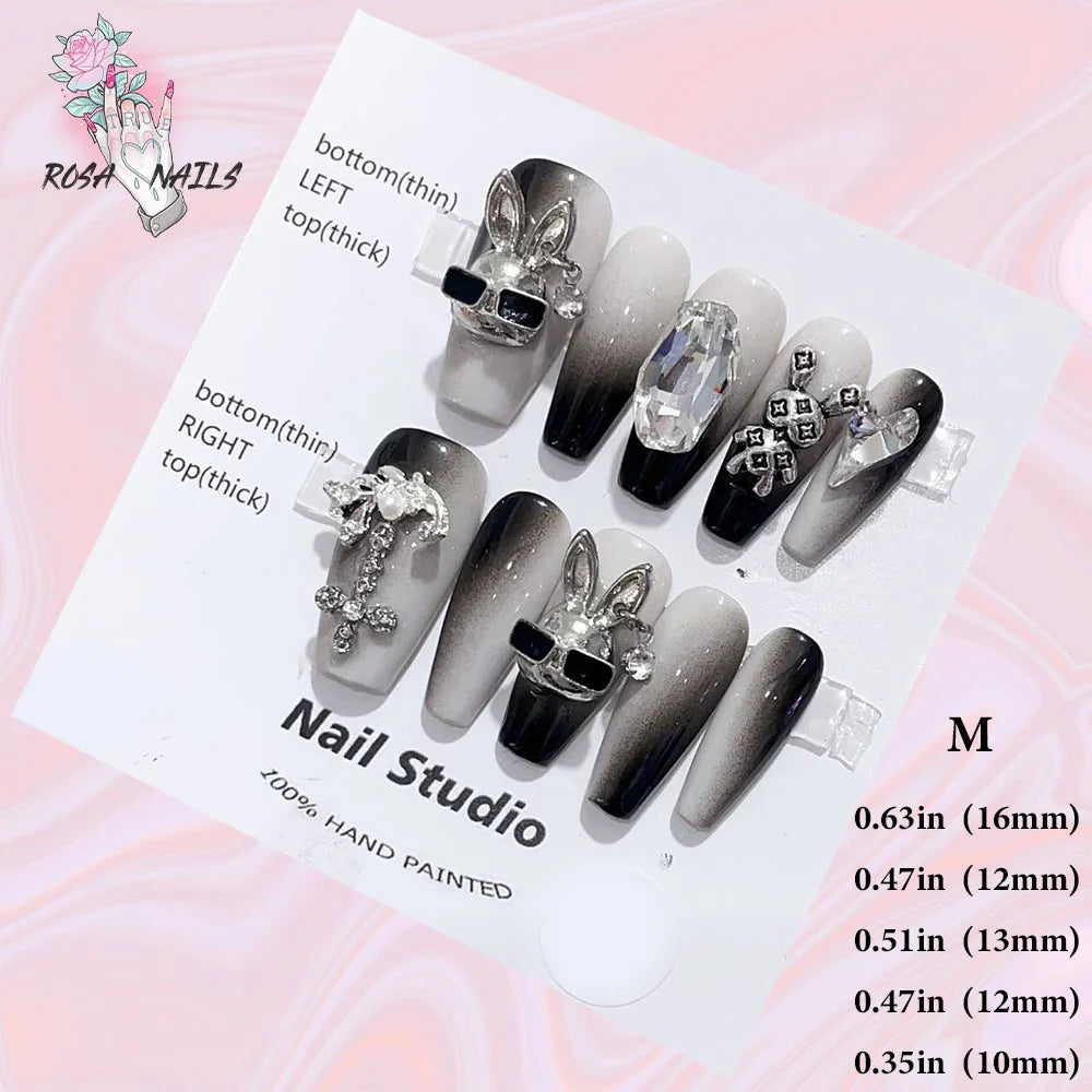 Cute Strawberry Pink Short Handmade Press on Nails Wholesale Kawaii Bows Pressons Bulk Full Cover Square Acrylic False Nail Tips