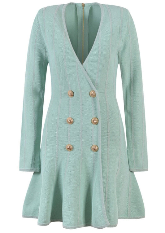 Mint V-neck Mini  Dress - dress - DYAVOR®