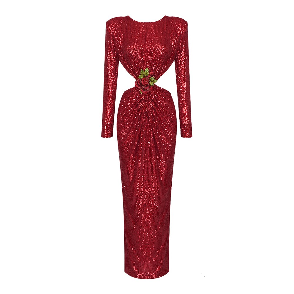 Red Sequin Long Dress - - DYAVOR®