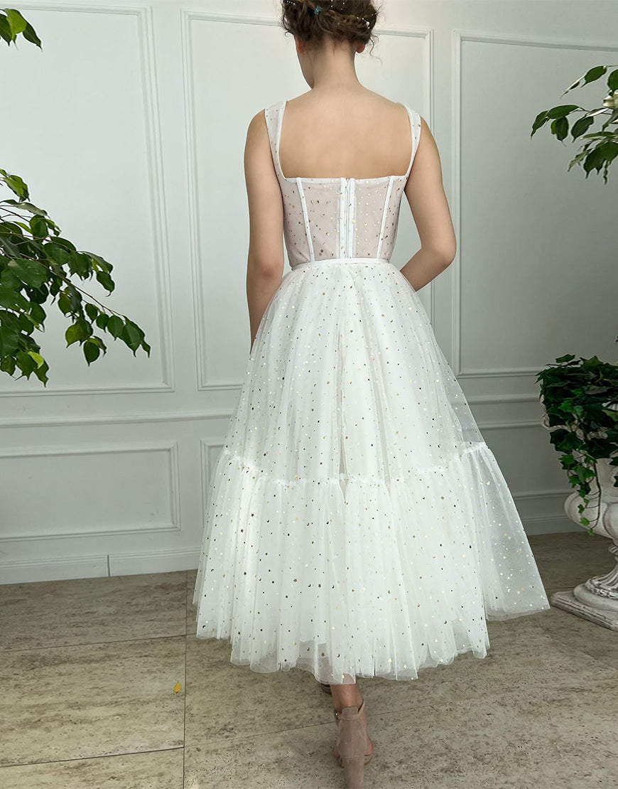 Amie | Straps Short Tulle White Homecoming Dress - Prom Dress - DYAVOR®