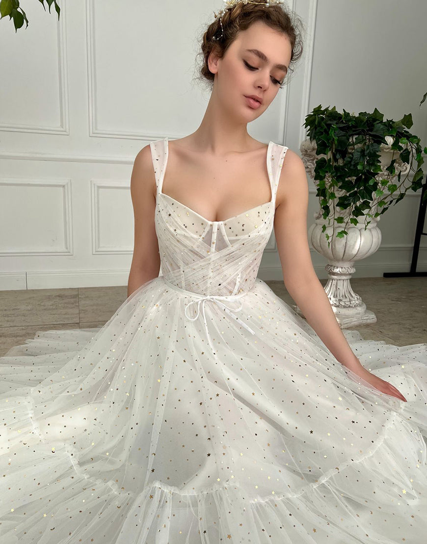 Amie | Straps Short Tulle White Homecoming Dress - Prom Dress - DYAVOR®