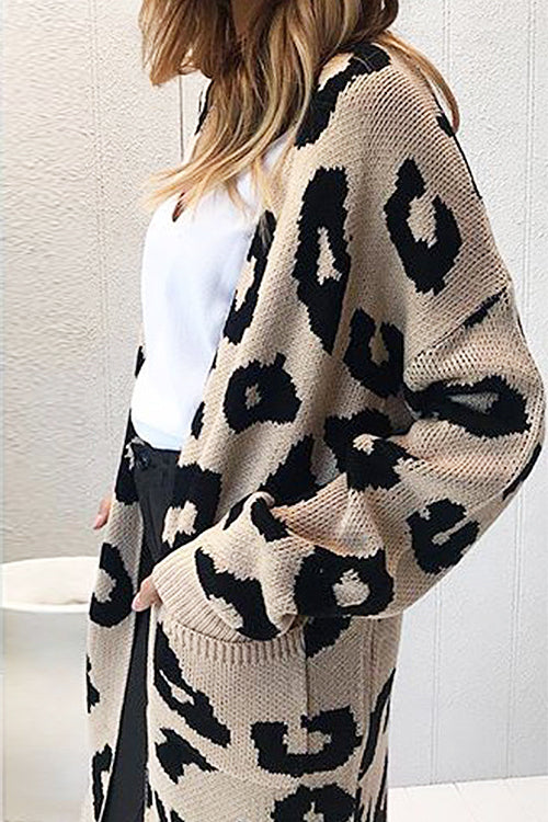 Chancery Leopard Print Knit Sweater Coat - 8 Colors - Top - DYAVOR®