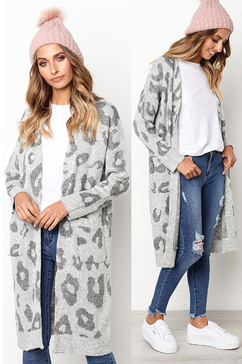 Chancery Leopard Print Knit Sweater Coat - 8 Colors - Top - DYAVOR®